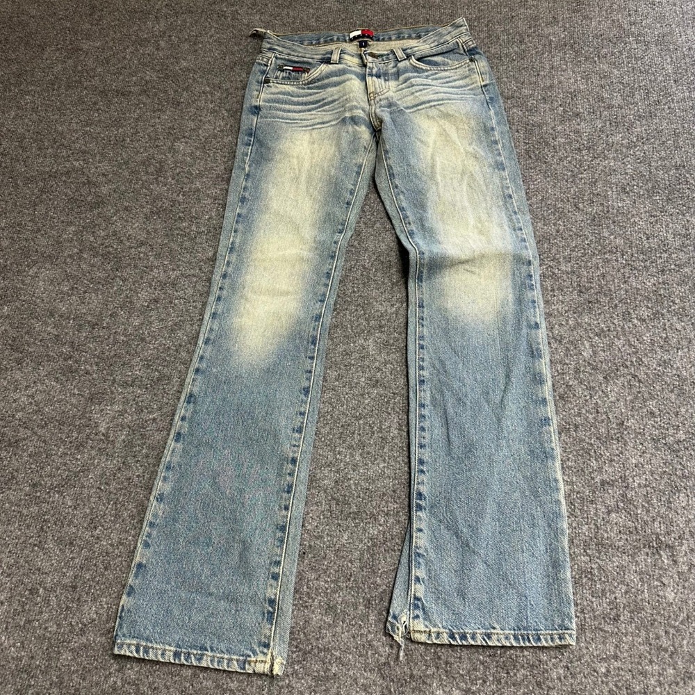 Tommy Jeans Denim Pants Womens Size 1 Light Wash Bootcut Low Rise Cotton Vintage